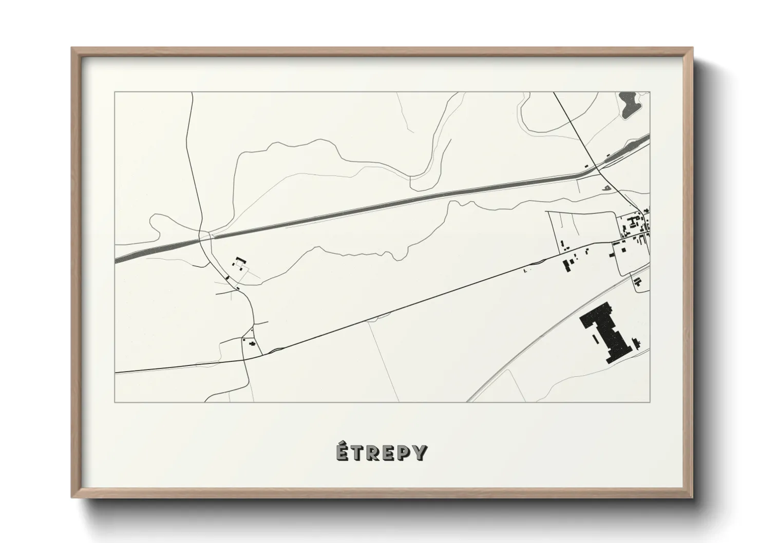 Une affiche de carte sur Étrepy