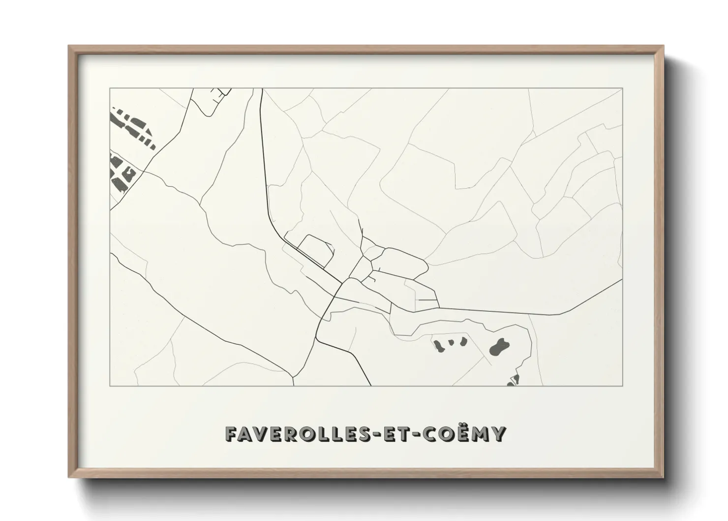 Une affiche de carte sur Faverolles-et-Coëmy