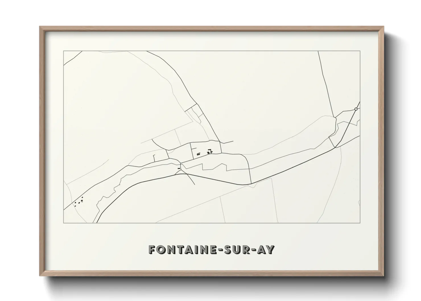 Une affiche de carte sur Fontaine-sur-Ay