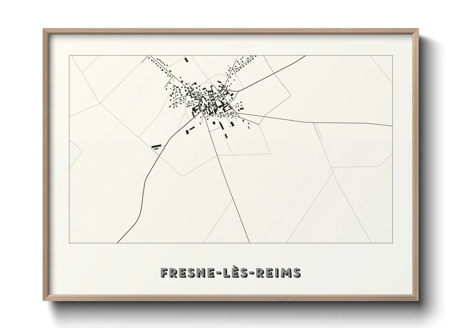 Une affiche de carte sur Fresne-lès-Reims