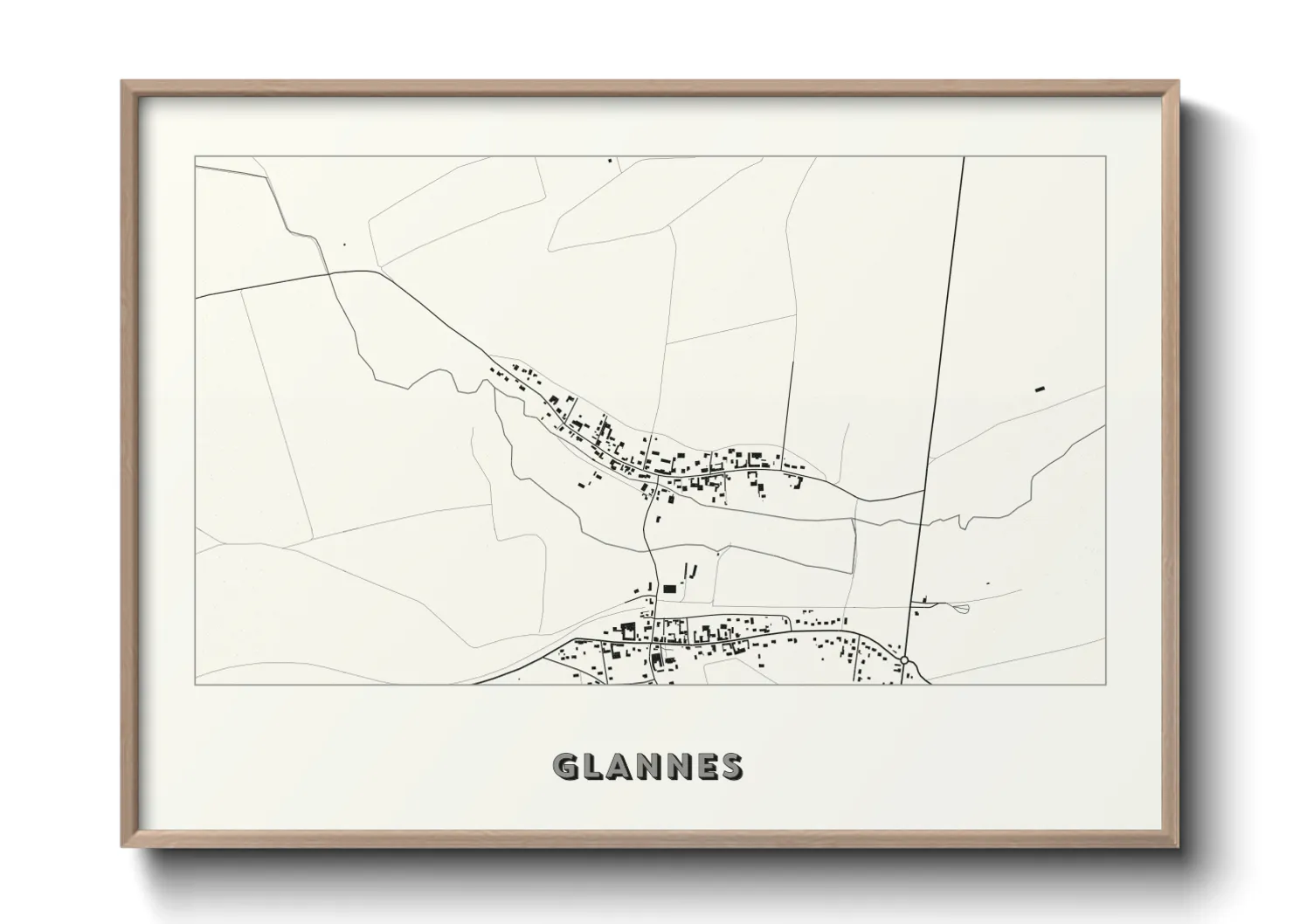 Une affiche de carte sur Glannes
