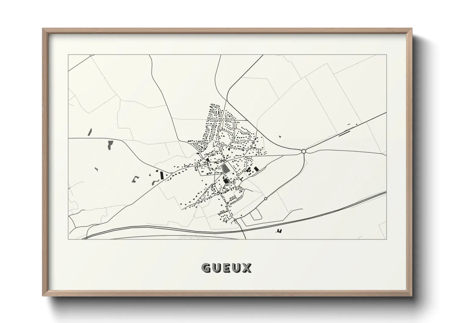 Une affiche de carte sur Gueux
