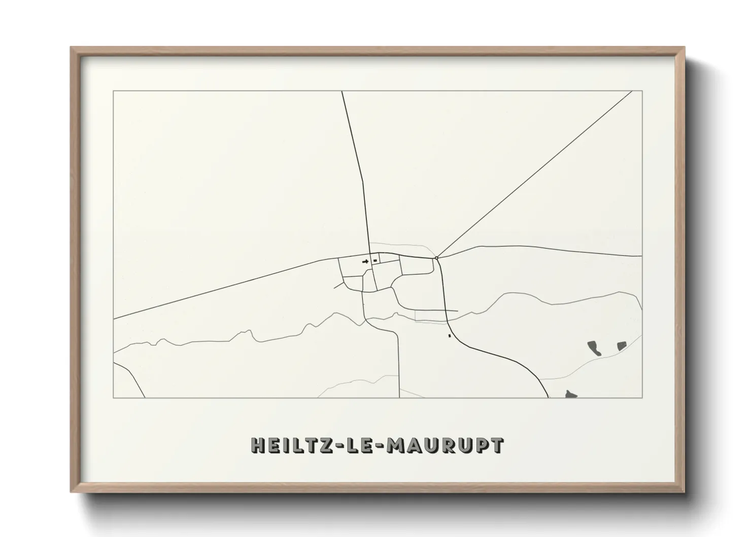 Une affiche de carte sur Heiltz-le-Maurupt