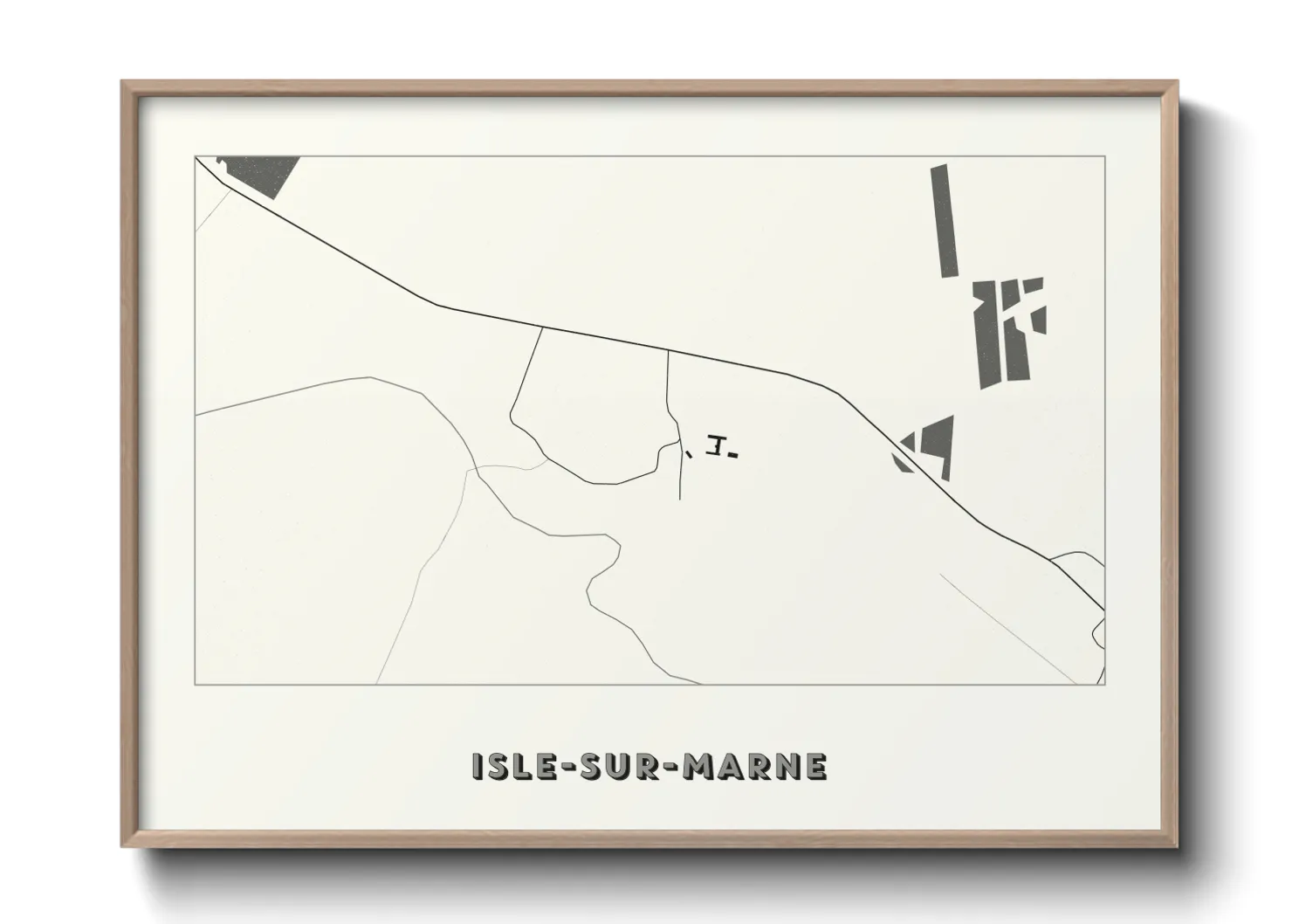 Une affiche de carte sur Isle-sur-Marne
