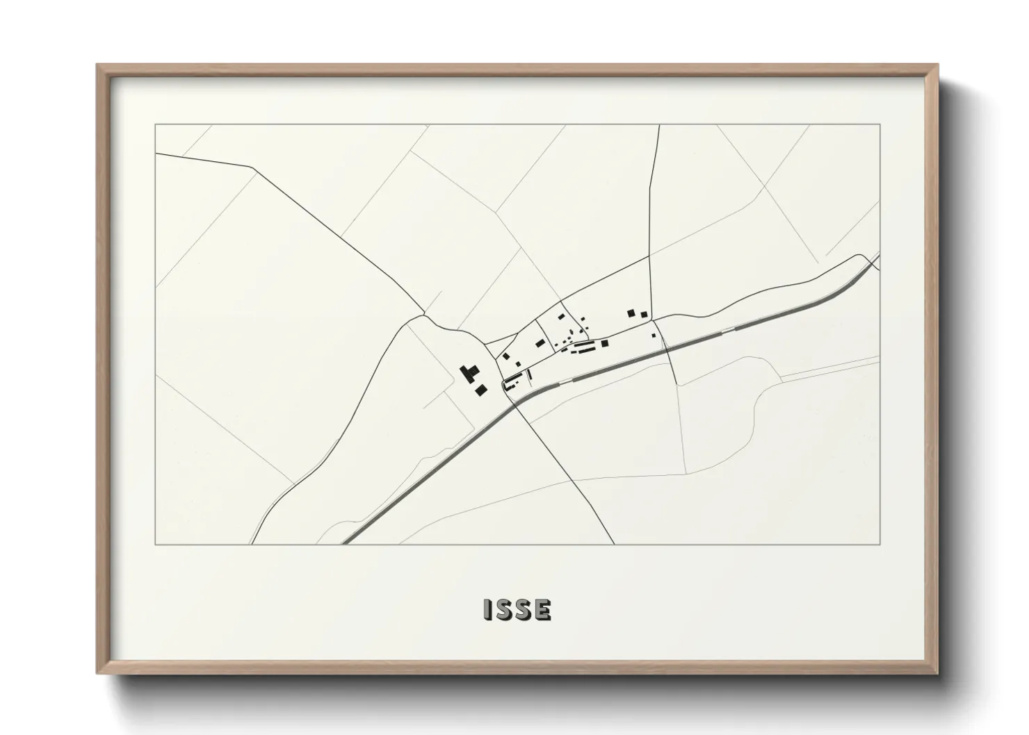 Une affiche de carte sur Isse