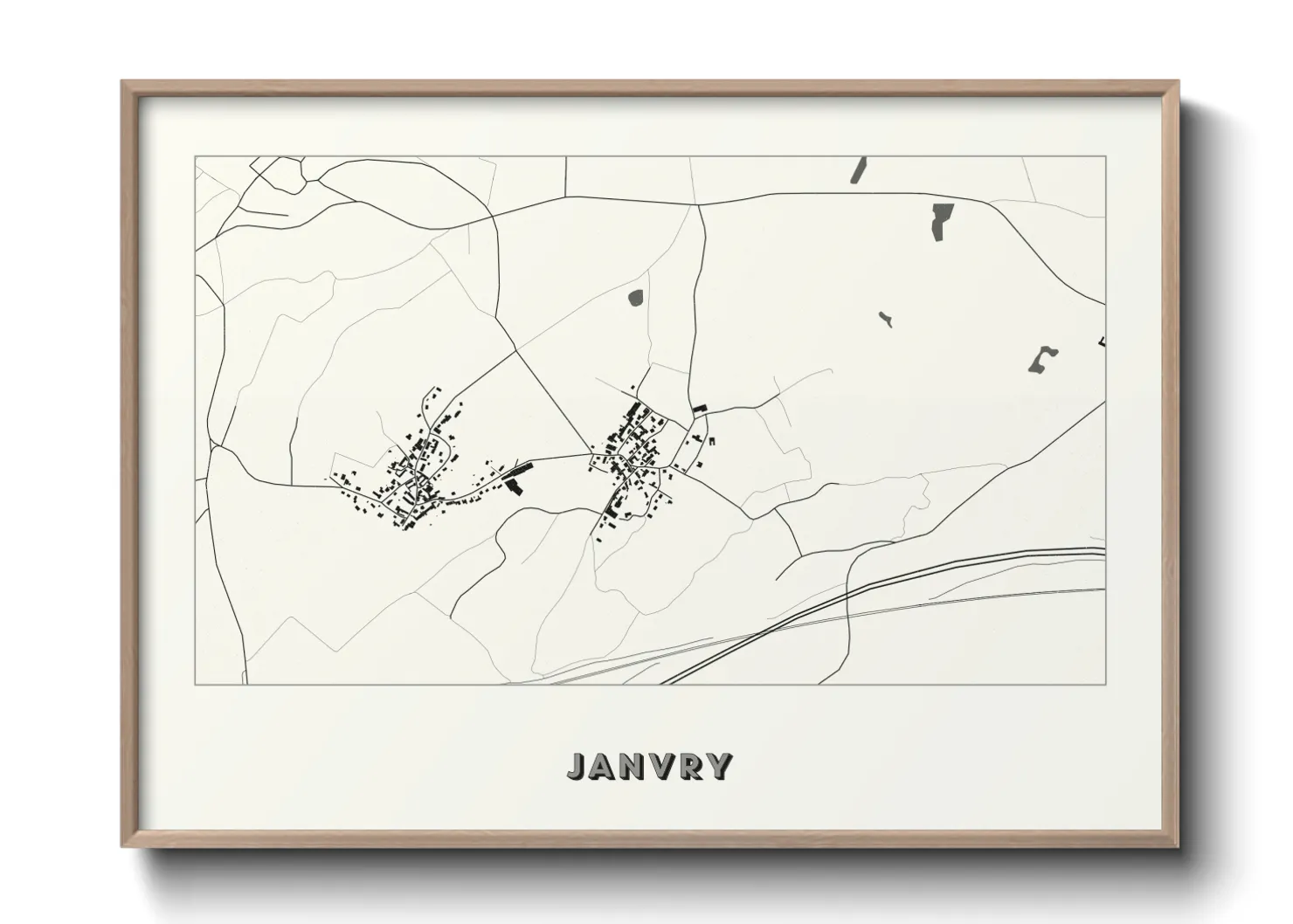 Une affiche de carte sur Janvry