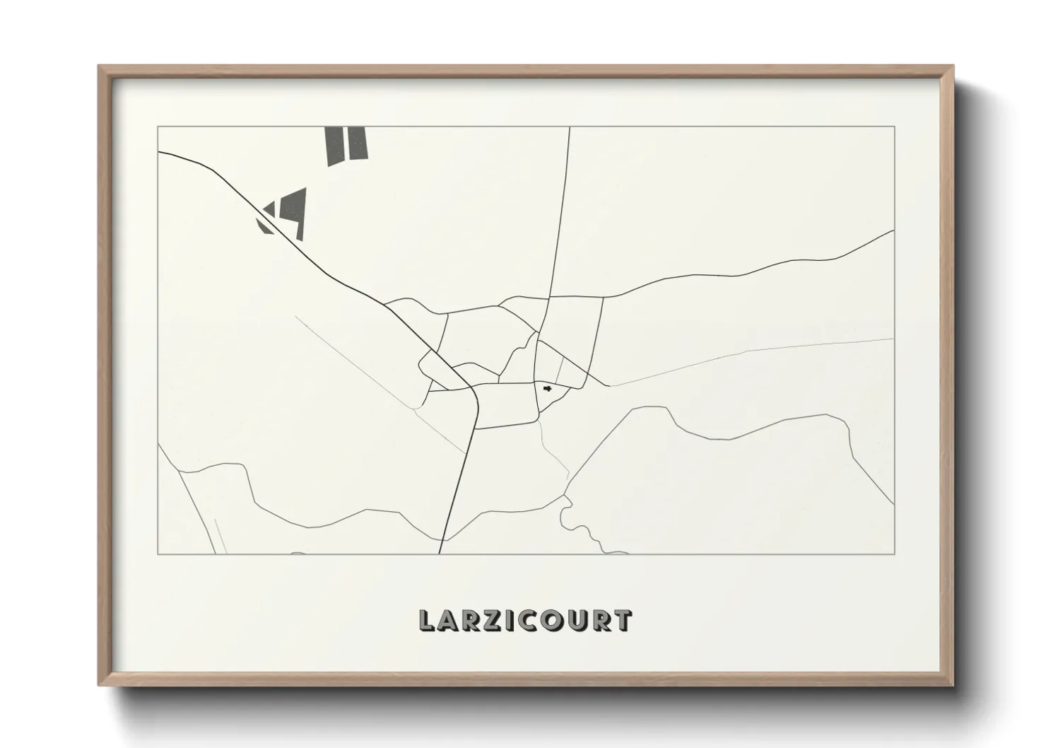 Une affiche de carte sur Larzicourt