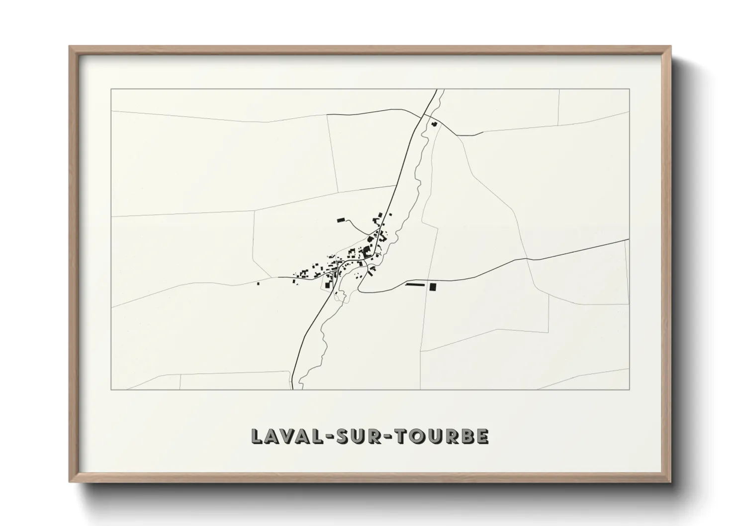 Une affiche de carte sur Laval-sur-Tourbe