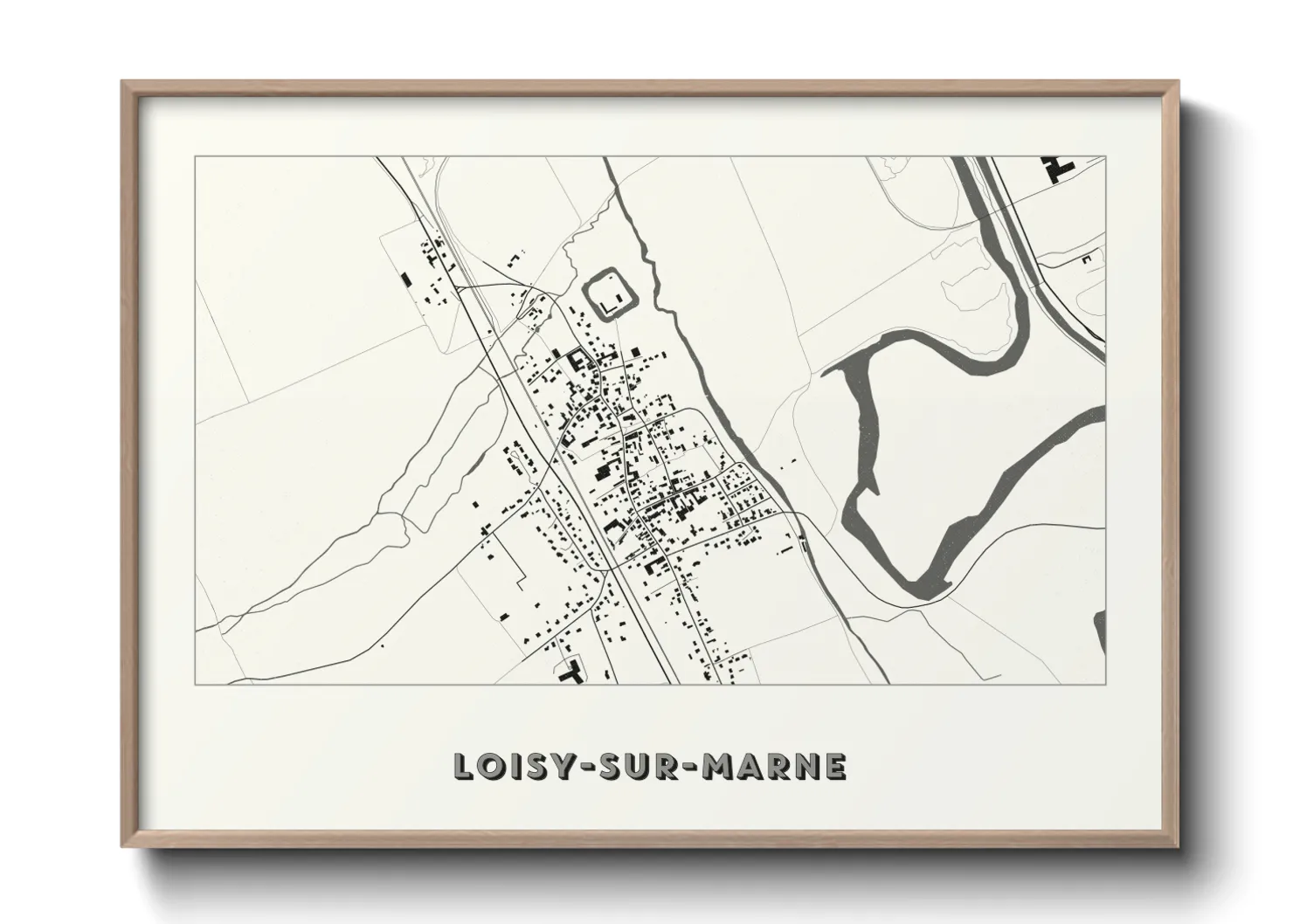 Une affiche de carte sur Loisy-sur-Marne