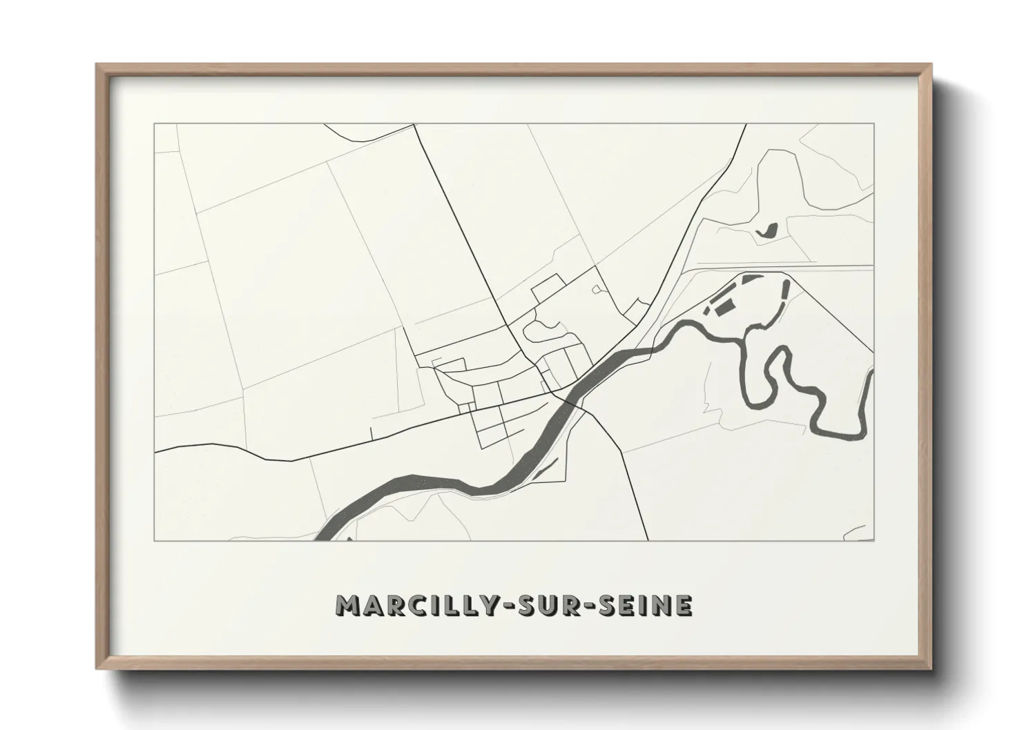 Une affiche de carte sur Marcilly-sur-Seine