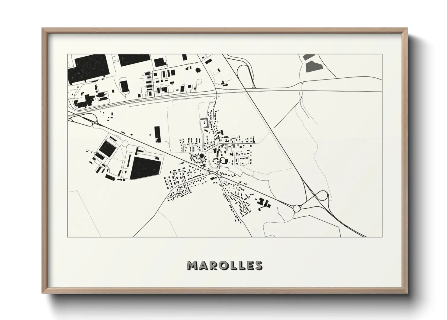Une affiche de carte sur Marolles