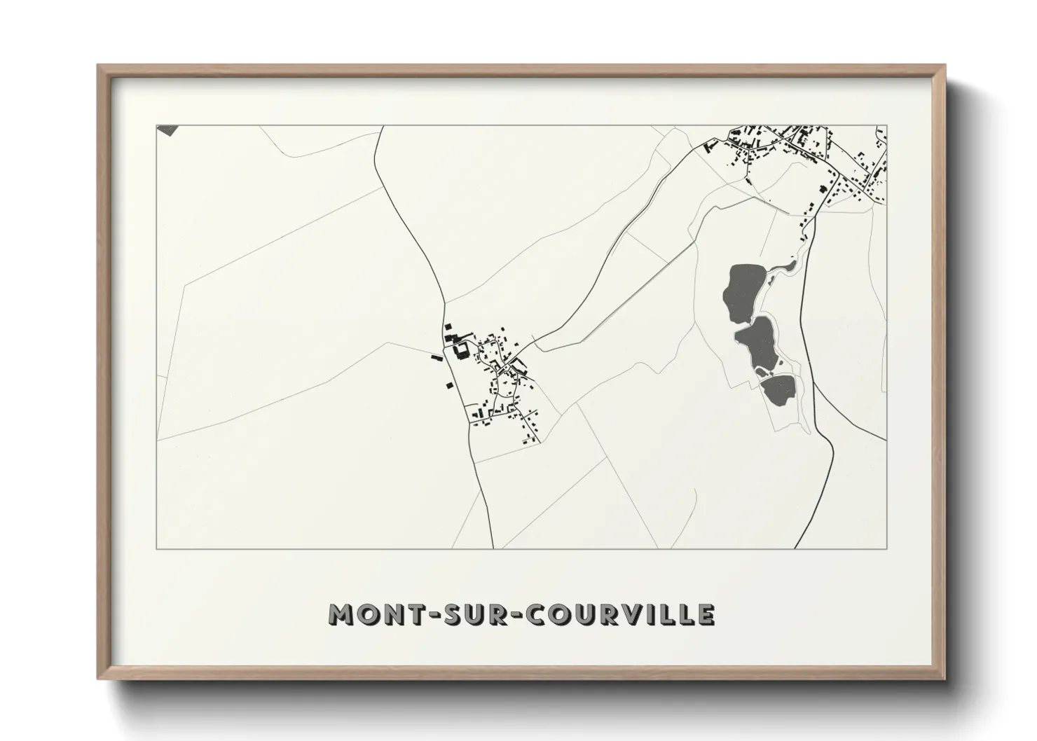 Une affiche de carte sur Mont-sur-Courville