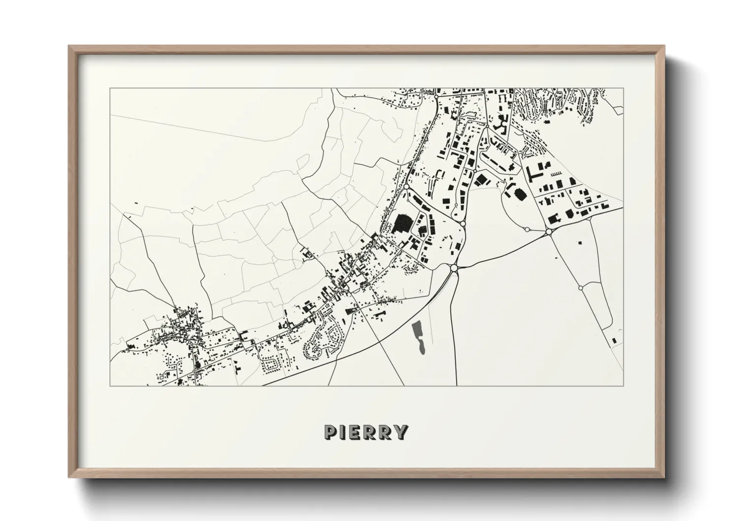 Une affiche de carte sur Pierry