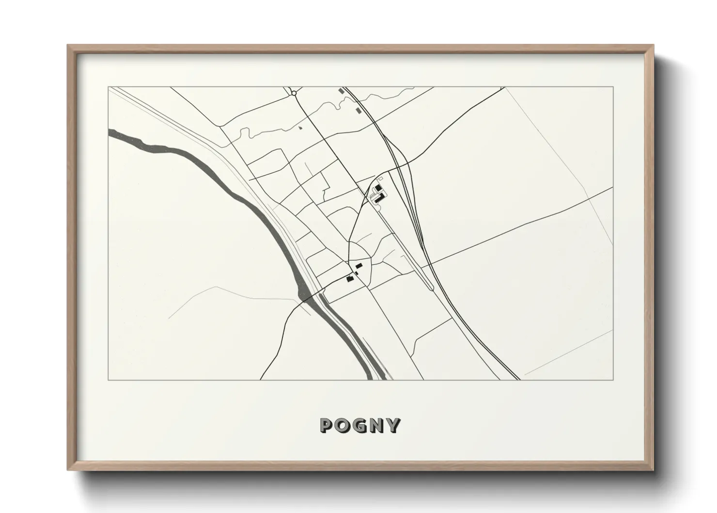 Une affiche de carte sur Pogny