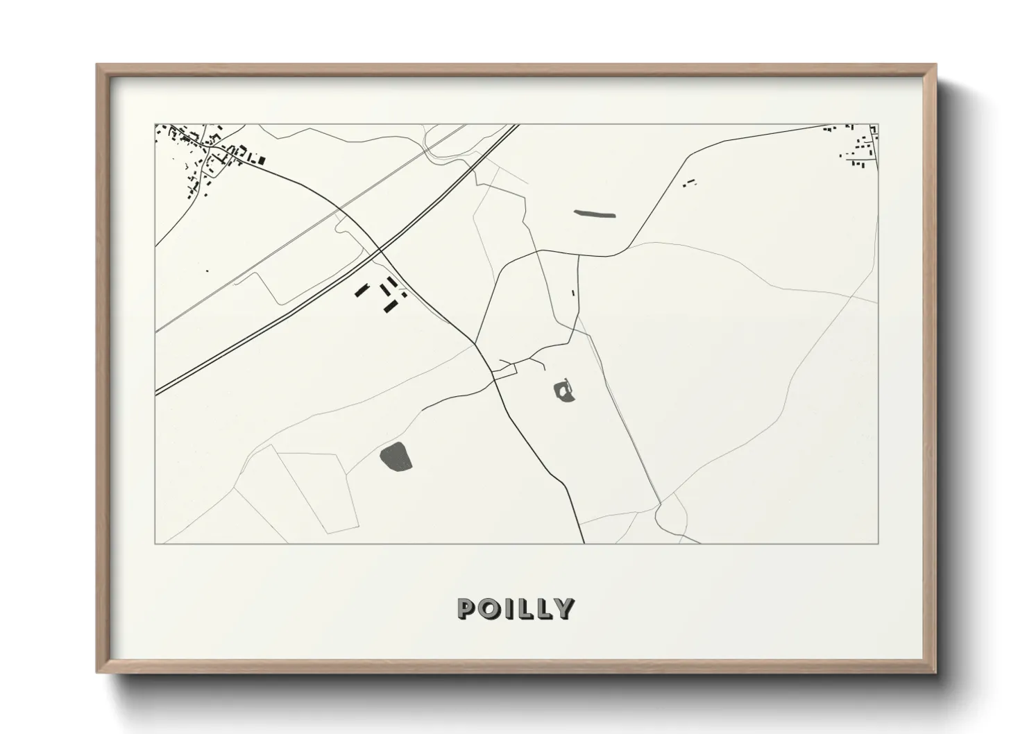 Une affiche de carte sur Poilly