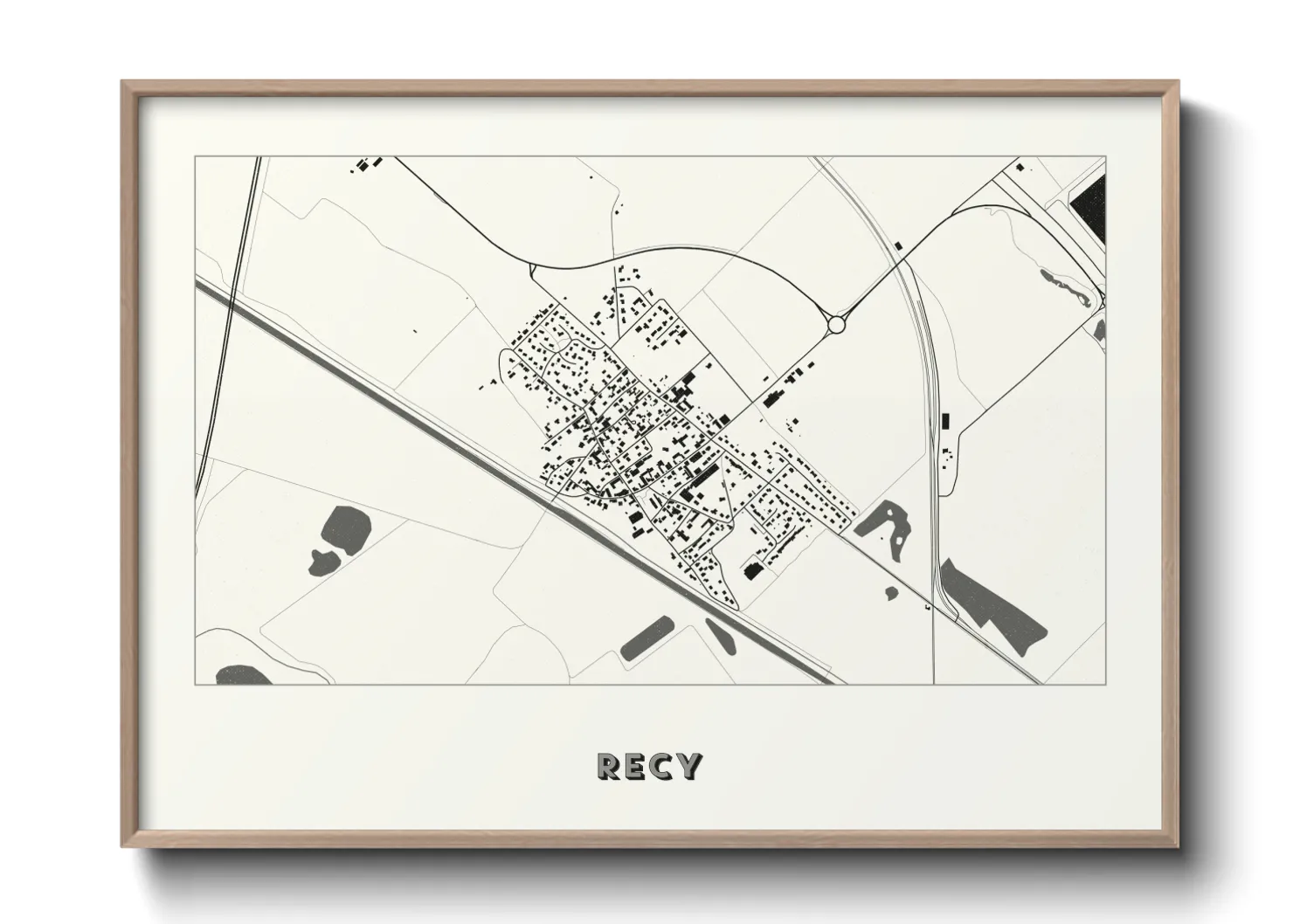 Une affiche de carte sur Recy