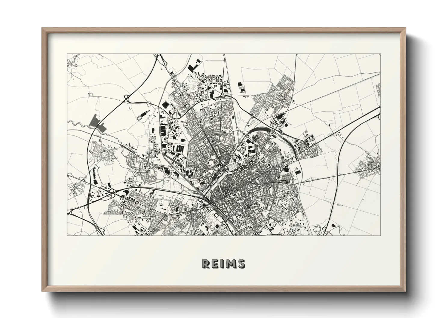 Une affiche de carte sur Reims