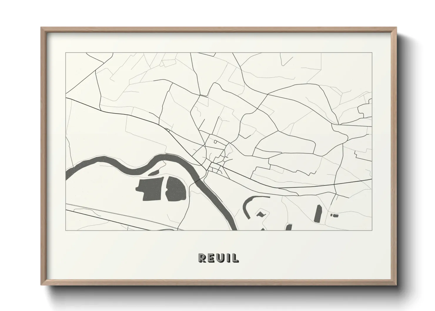 Une affiche de carte sur Reuil