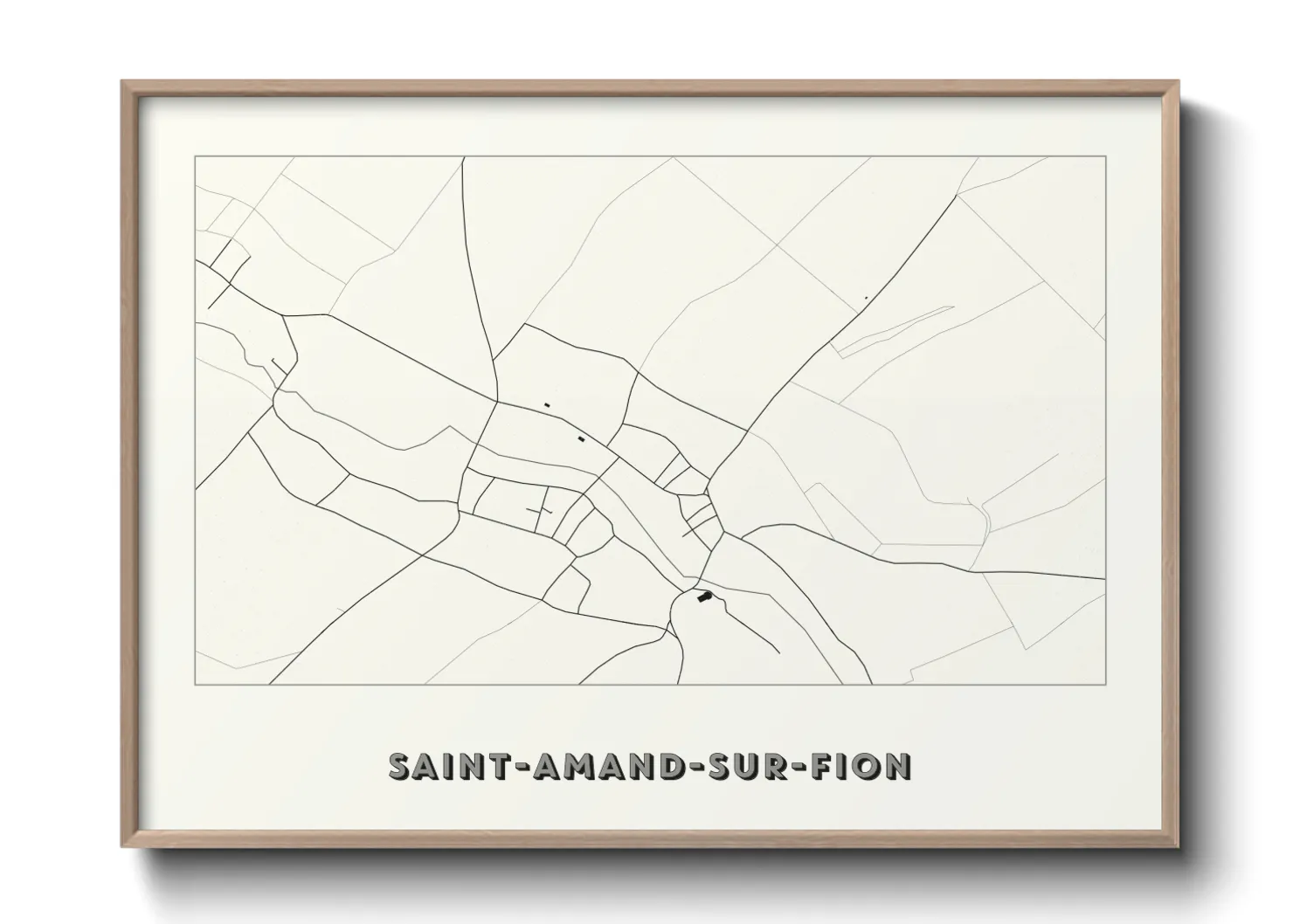 Une affiche de carte sur Saint-Amand-sur-Fion