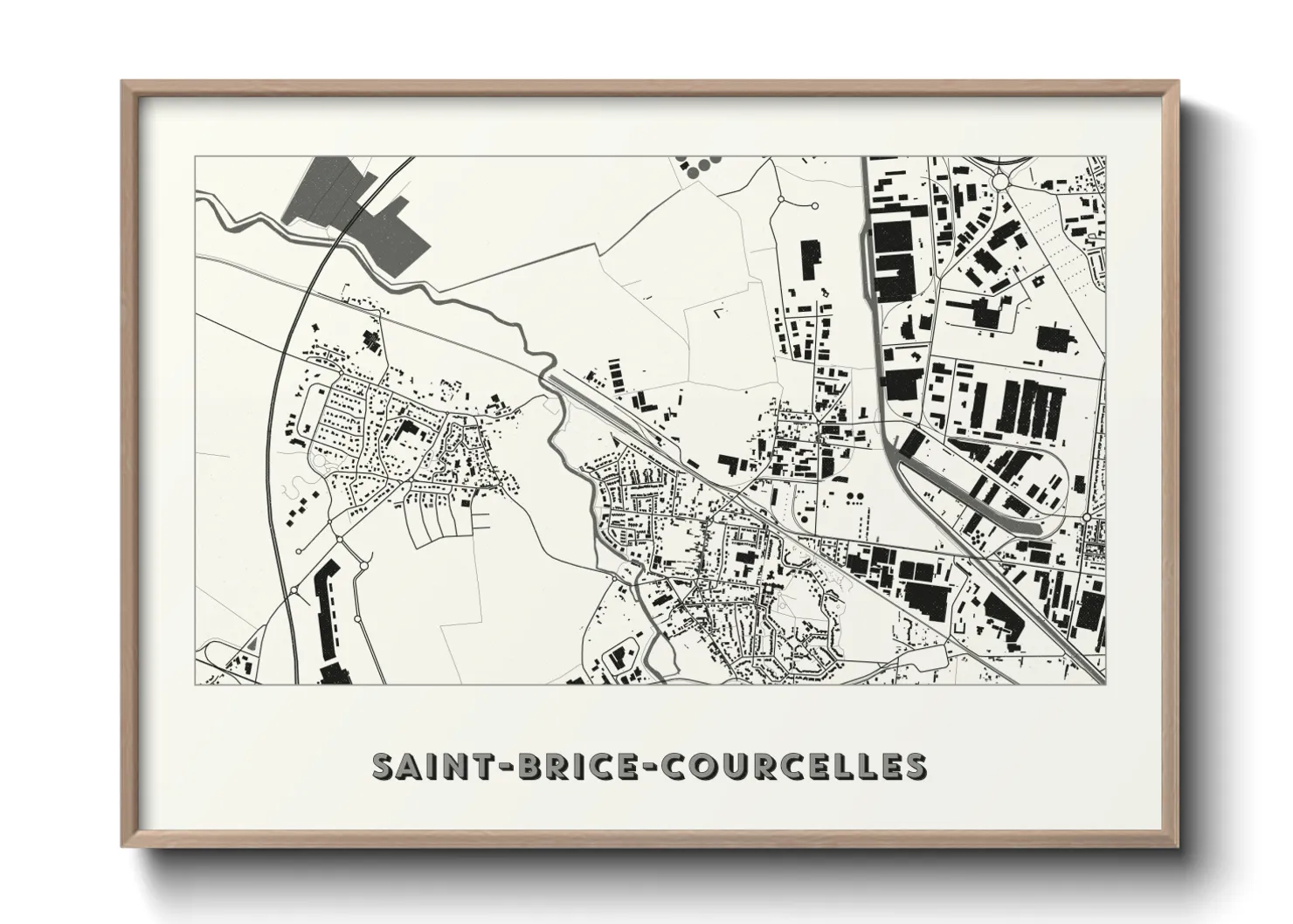 Une affiche de carte sur Saint-Brice-Courcelles