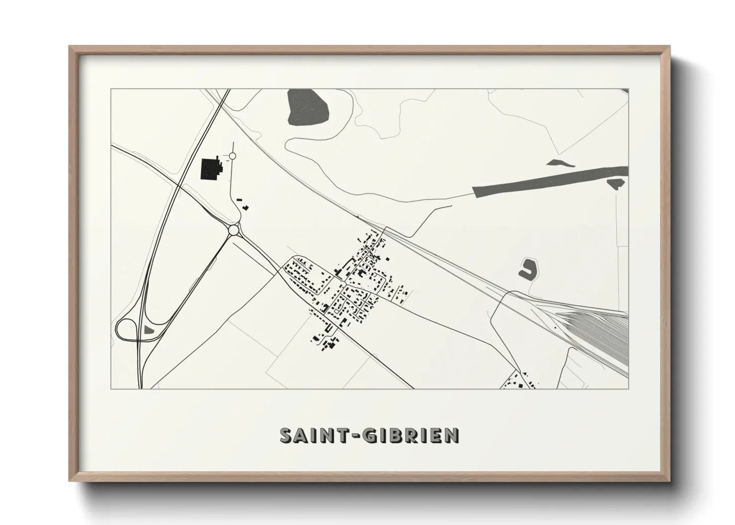 Une affiche de carte sur Saint-Gibrien