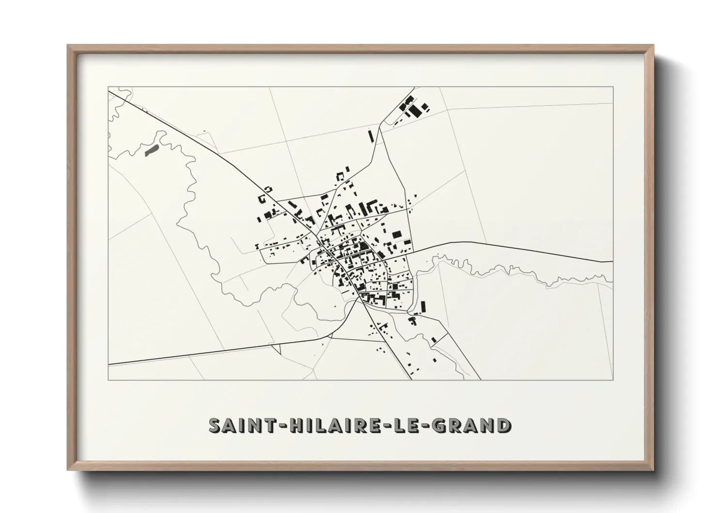 Une affiche de carte sur Saint-Hilaire-le-Grand