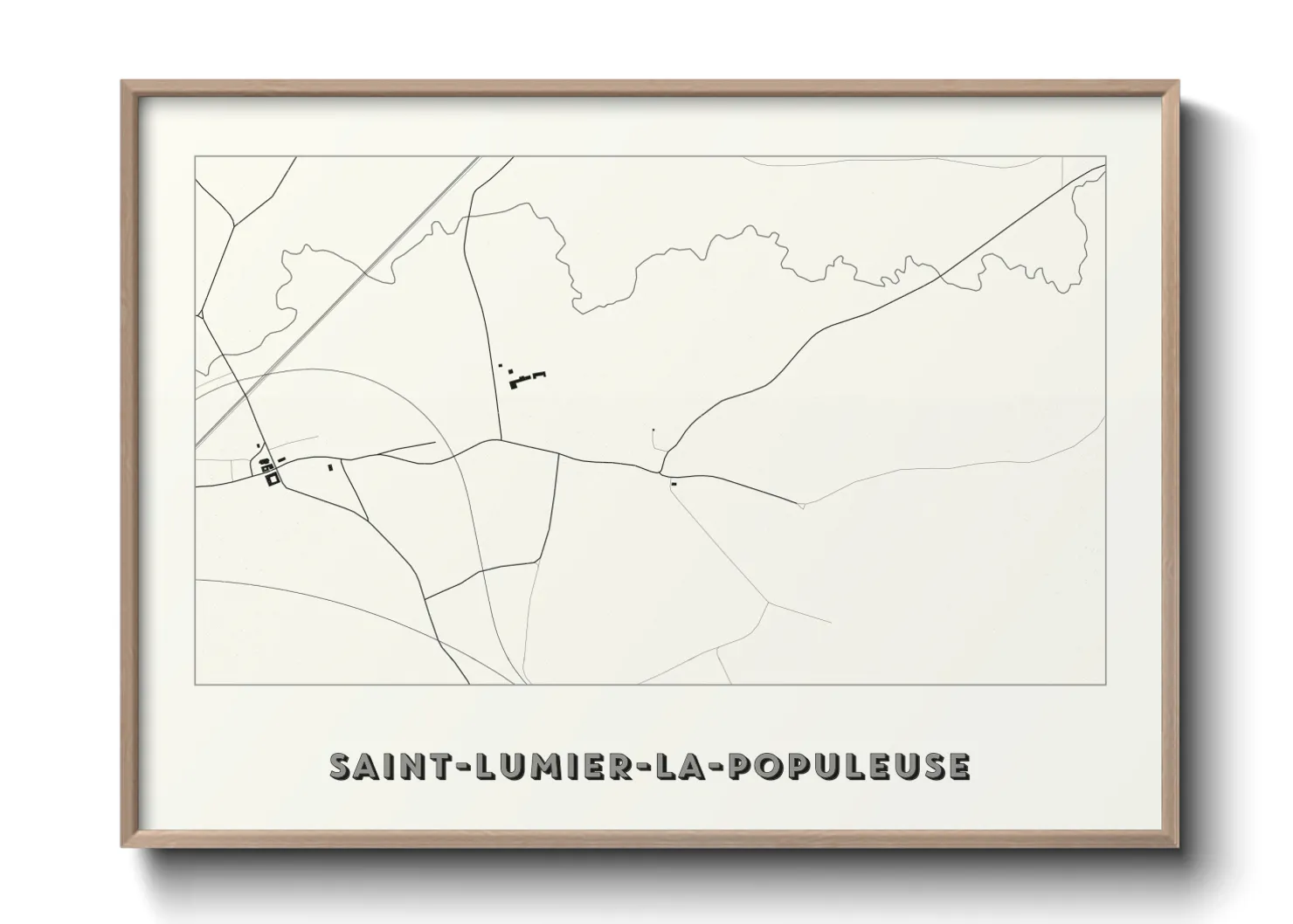 Une affiche de carte sur Saint-Lumier-la-Populeuse