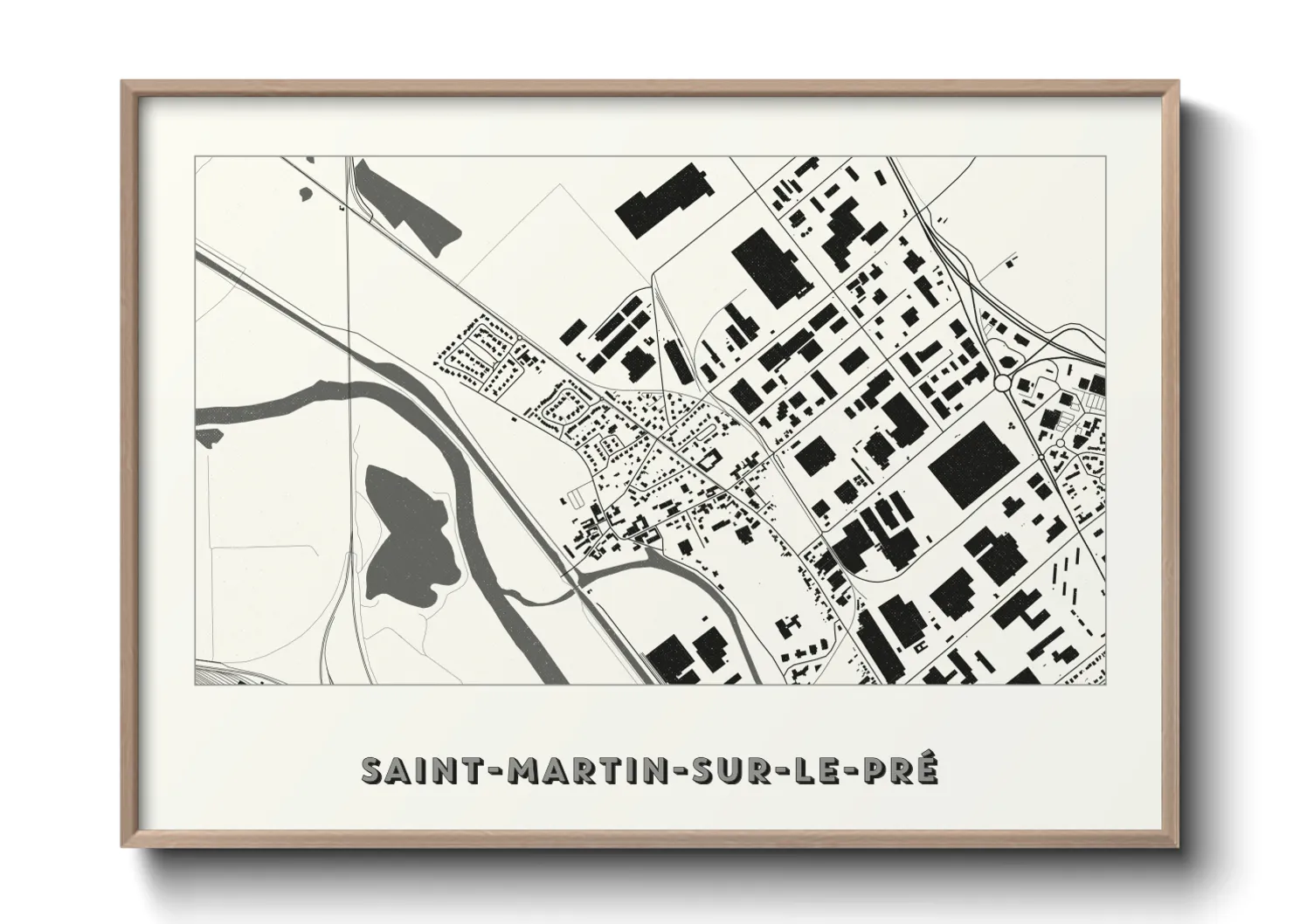 Une affiche de carte sur Saint-Martin-sur-le-Pré