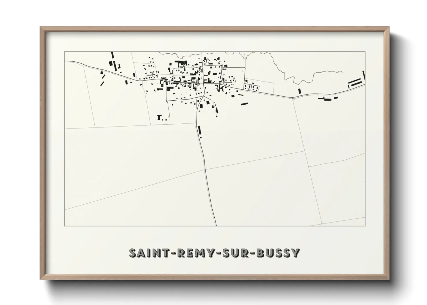 Une affiche de carte sur Saint-Remy-sur-Bussy