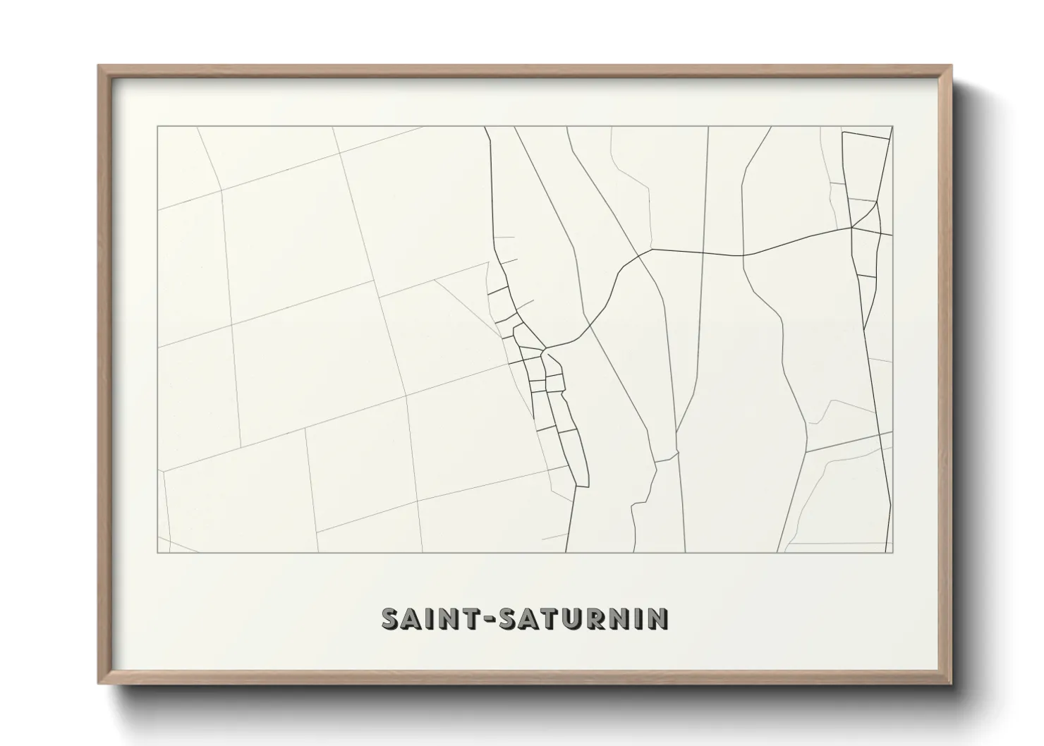 Une affiche de carte sur Saint-Saturnin