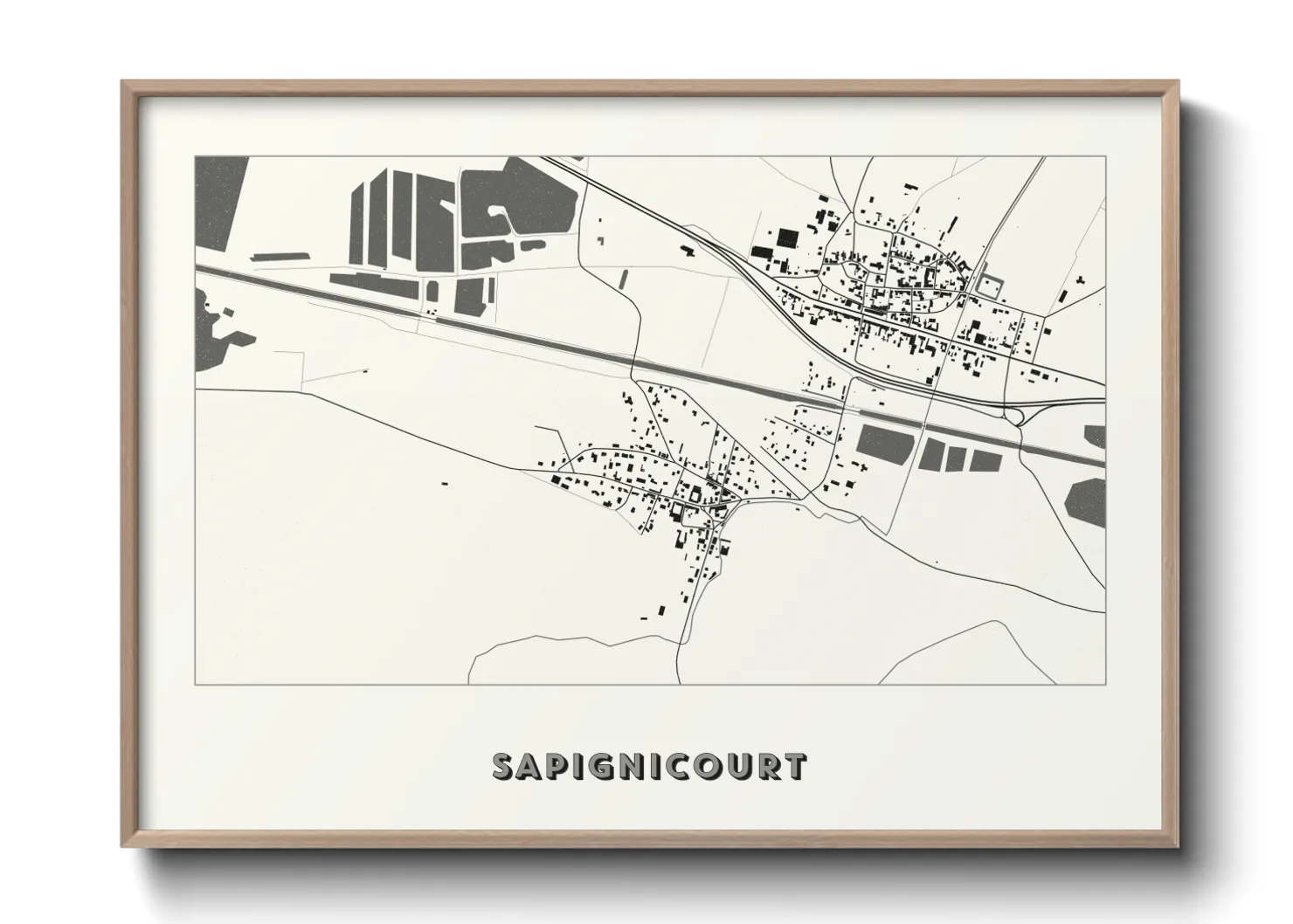 Une affiche de carte sur Sapignicourt