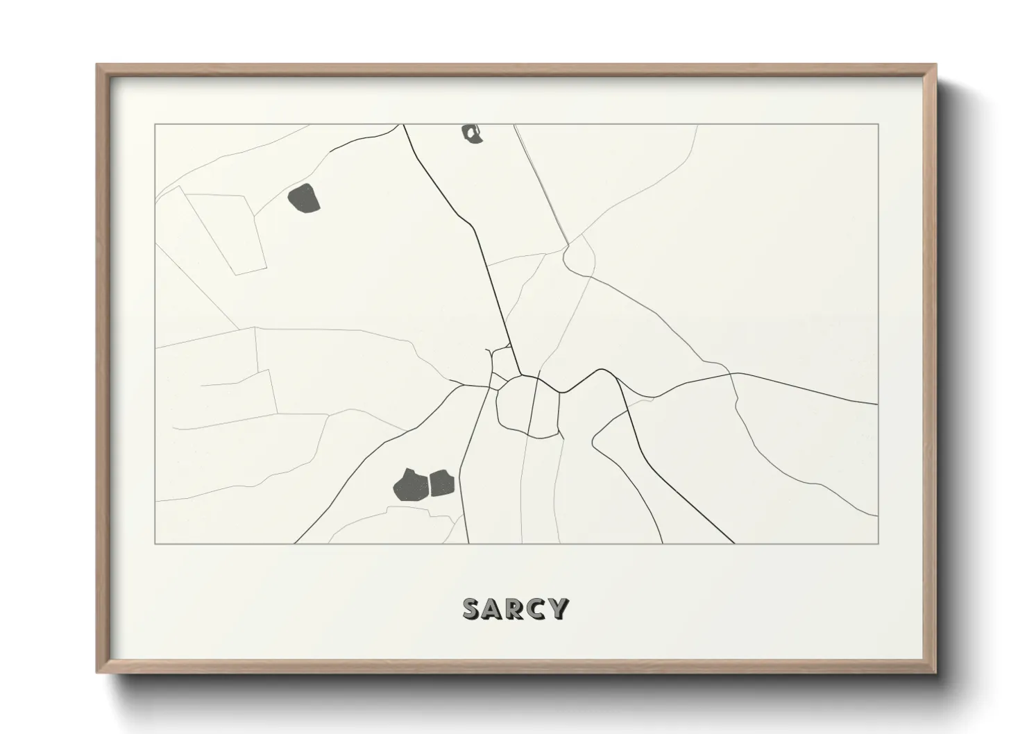 Une affiche de carte sur Sarcy