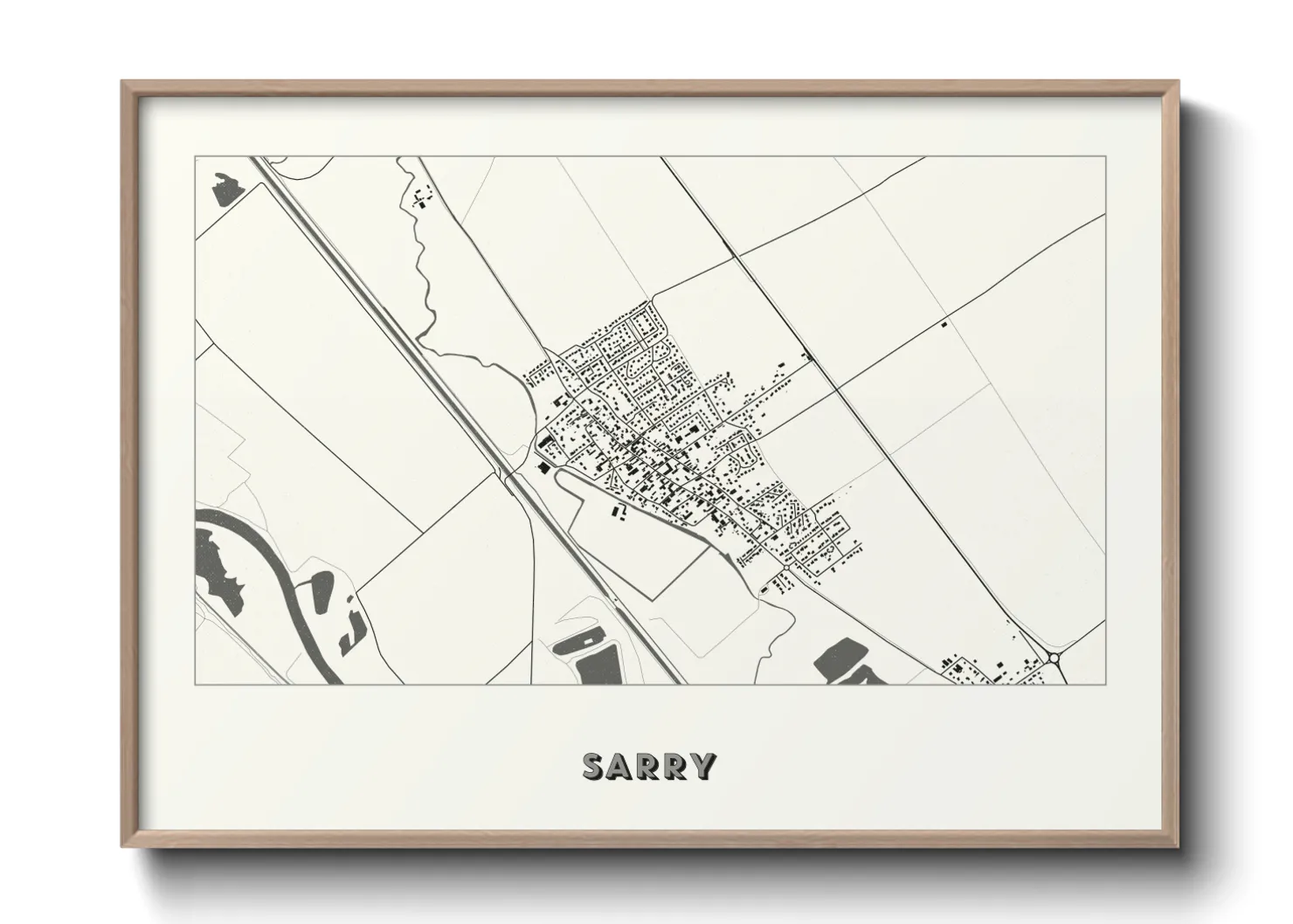 Une affiche de carte sur Sarry