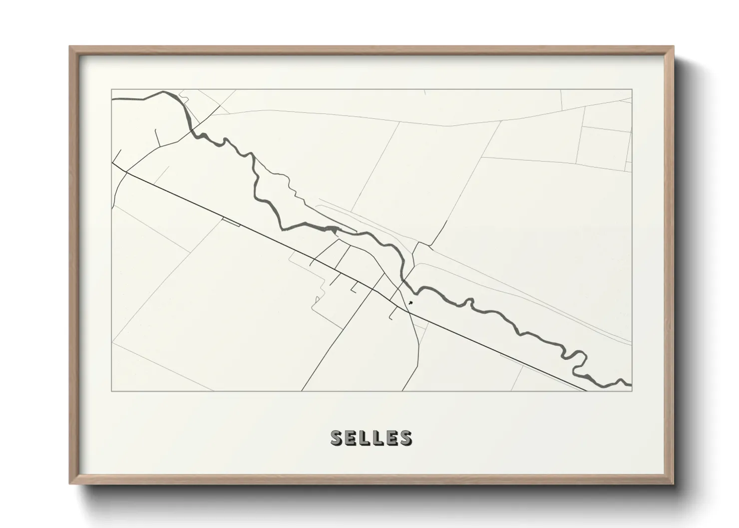 Une affiche de carte sur Selles