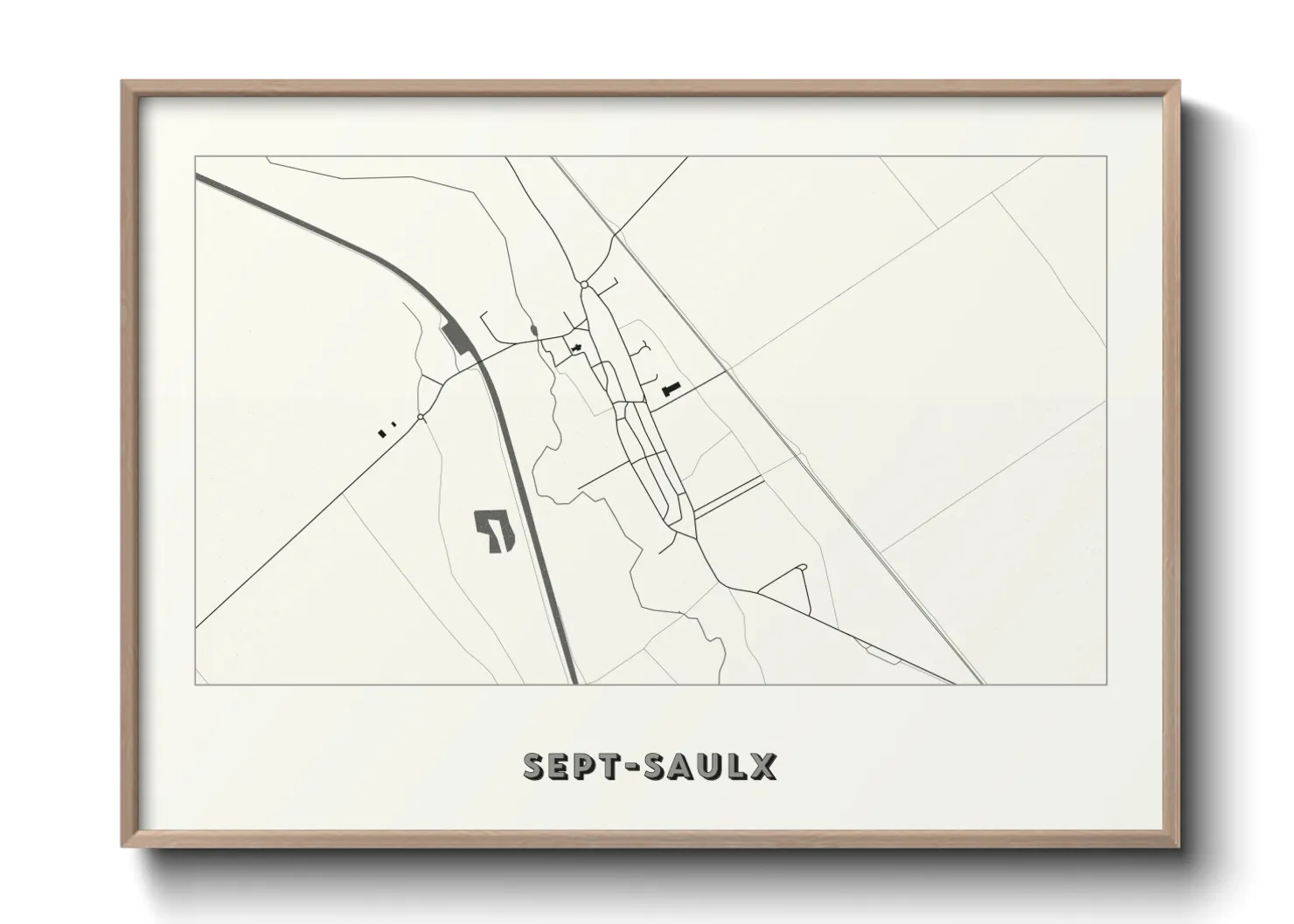 Une affiche de carte sur Sept-Saulx
