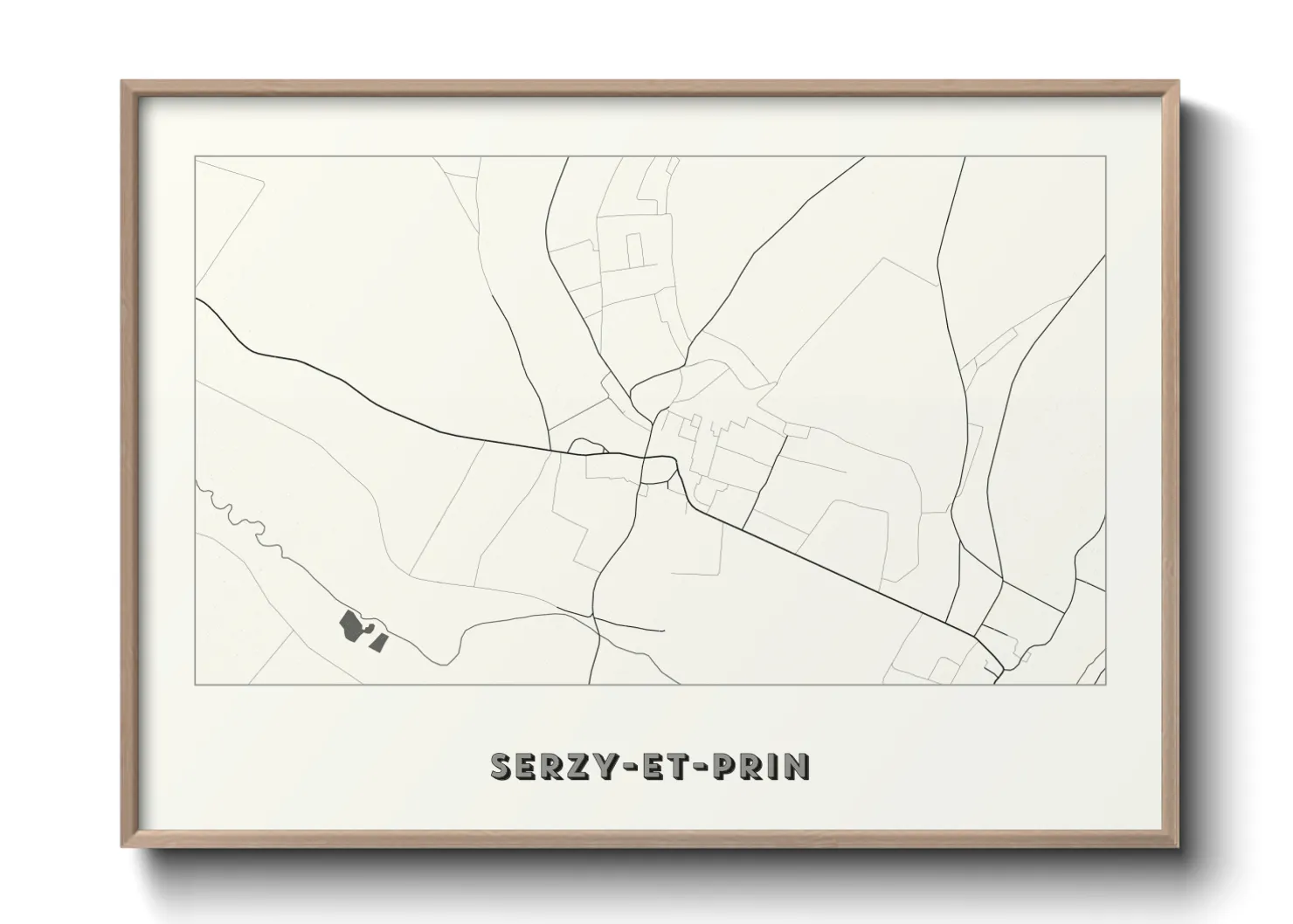 Une affiche de carte sur Serzy-et-Prin