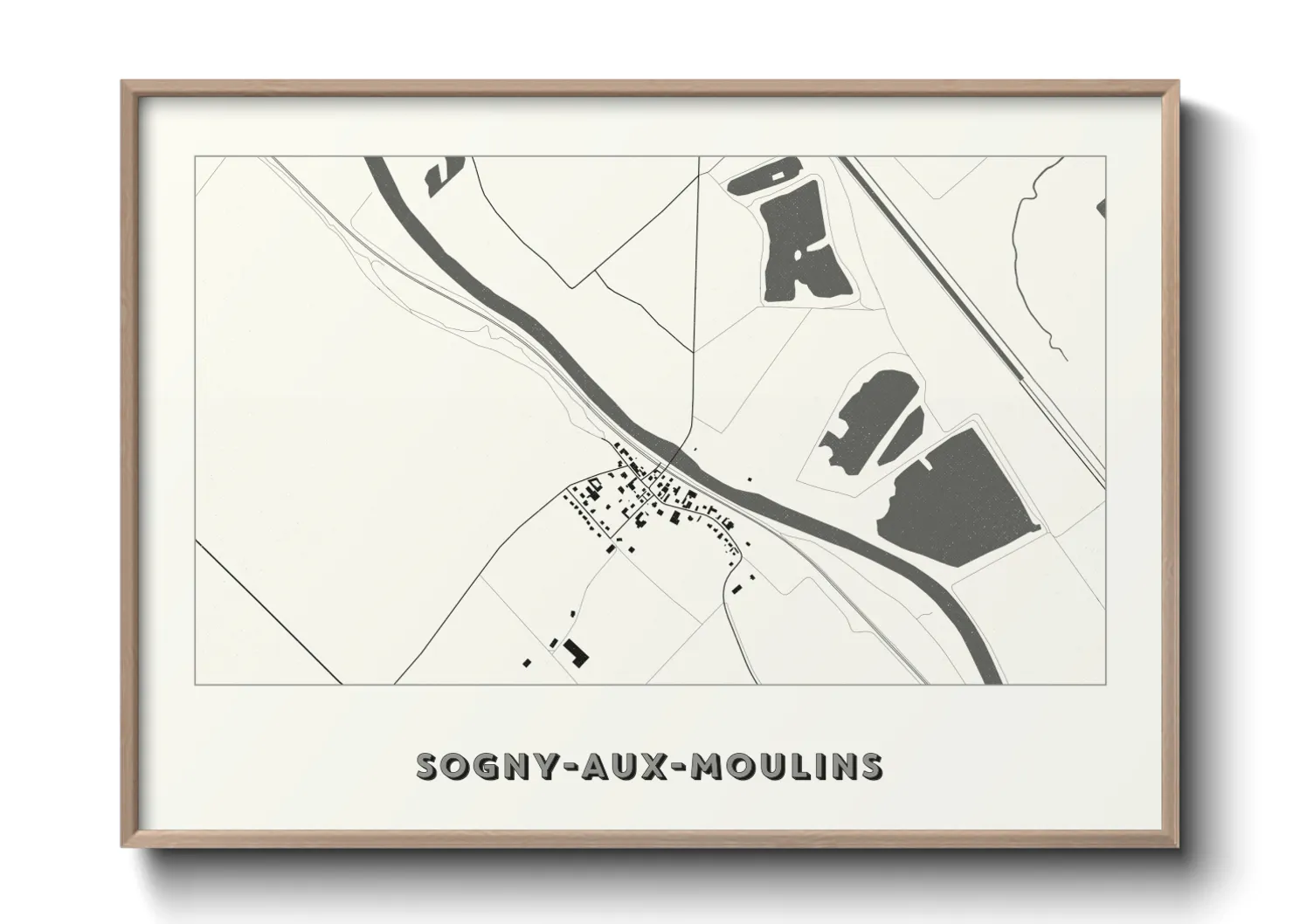 Une affiche de carte sur Sogny-aux-Moulins