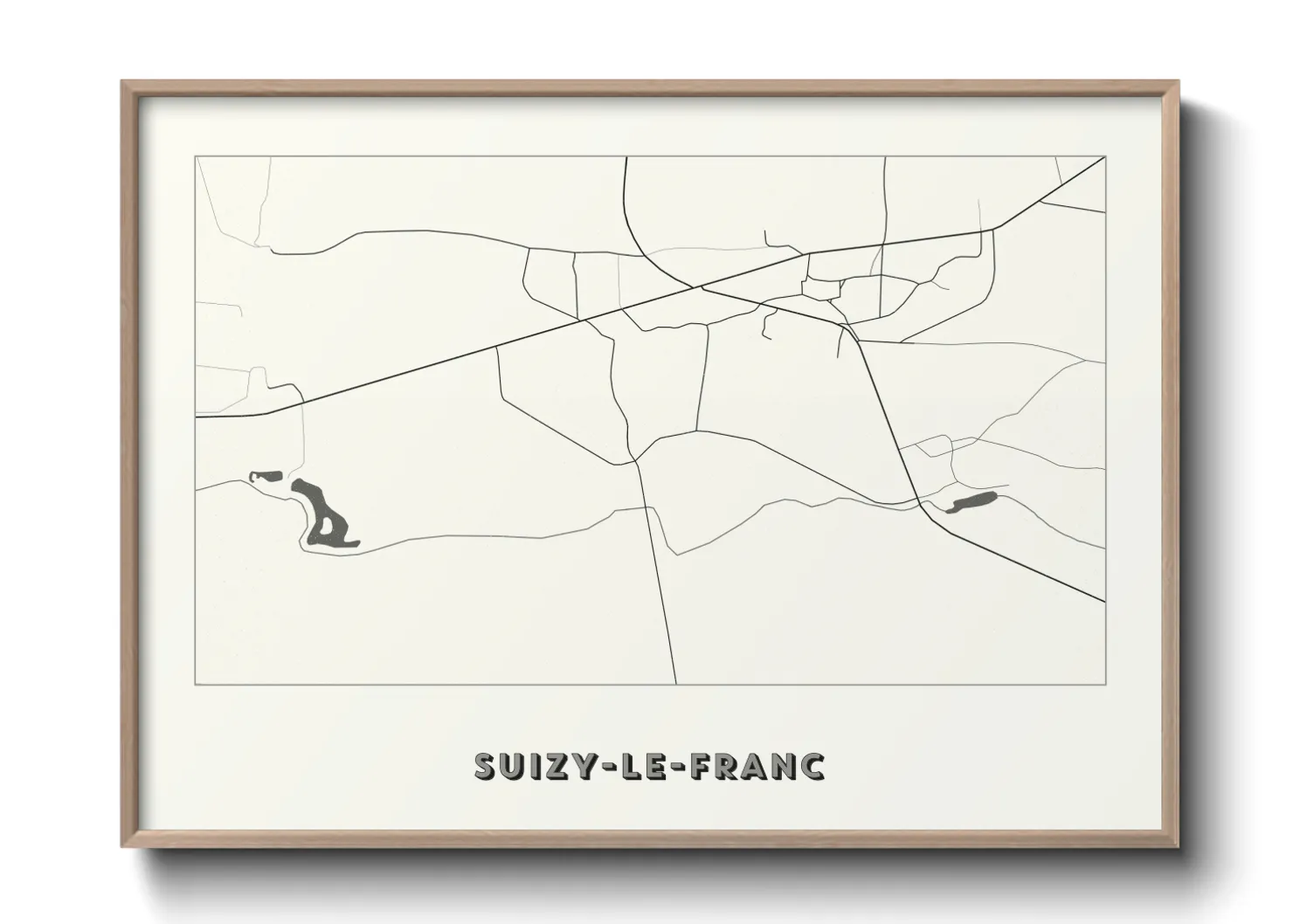 Une affiche de carte sur Suizy-le-Franc