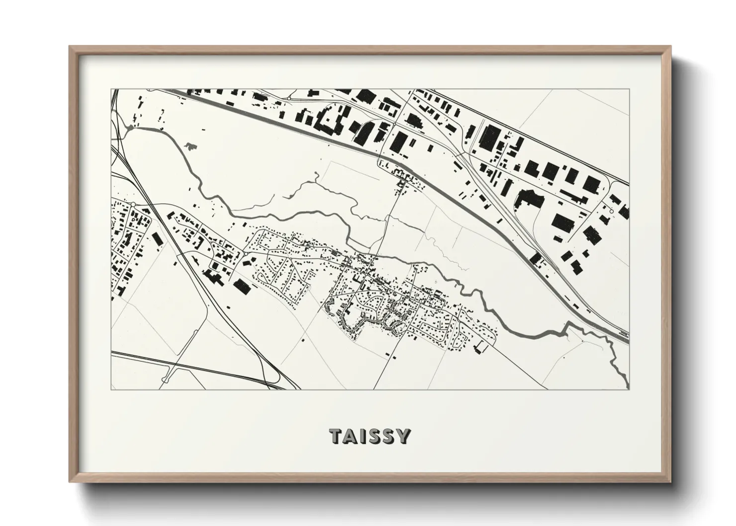 Une affiche de carte sur Taissy