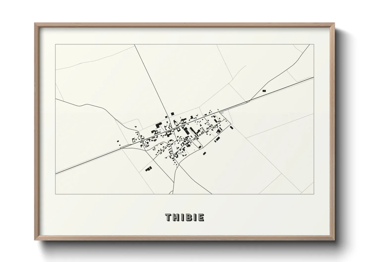 Une affiche de carte sur Thibie