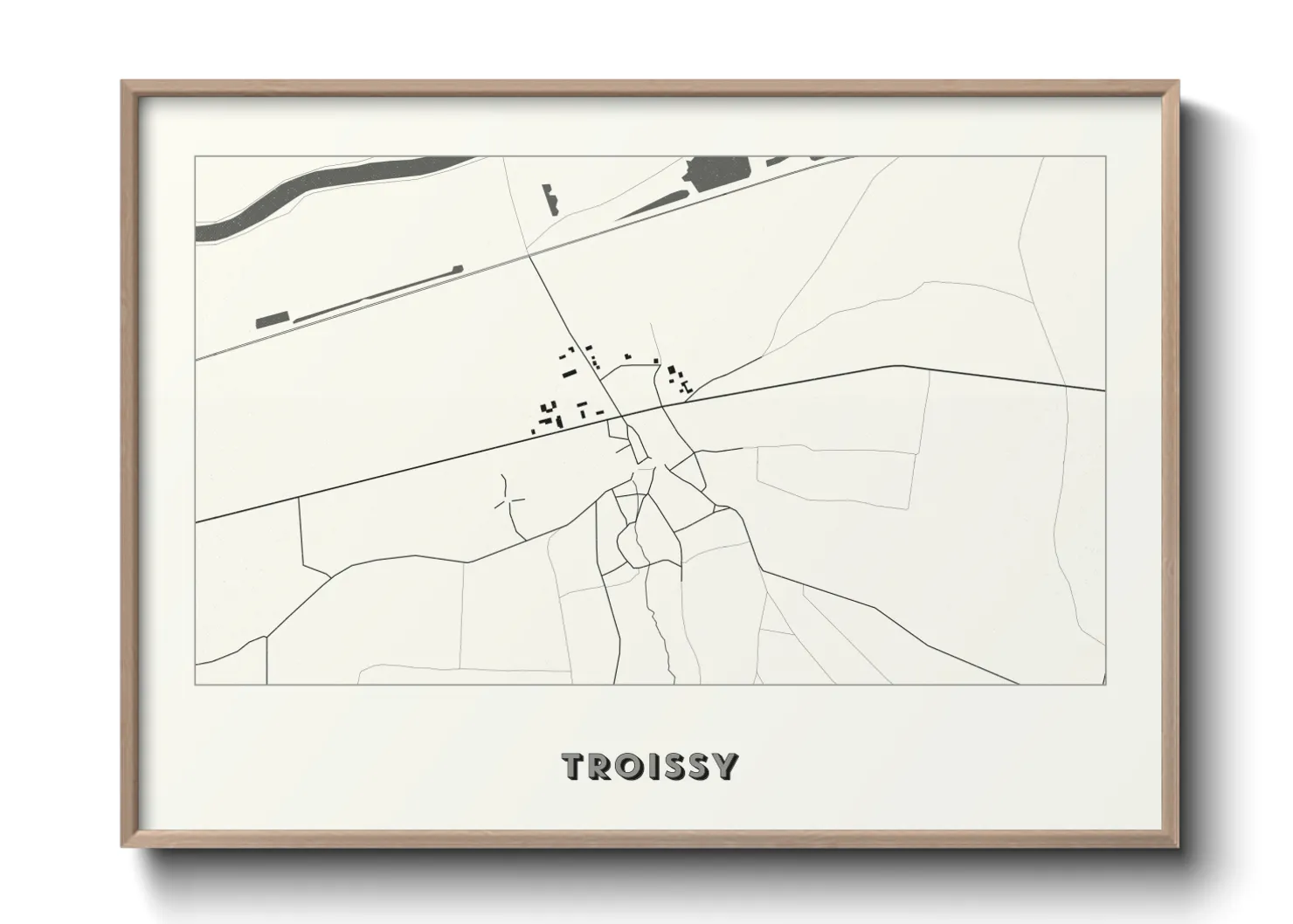Une affiche de carte sur Troissy