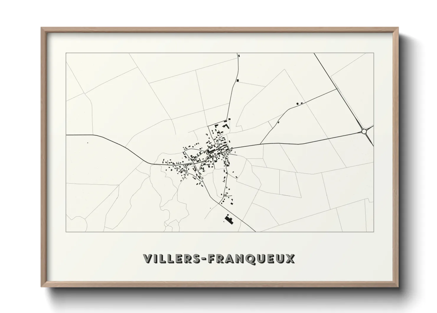 Une affiche de carte sur Villers-Franqueux