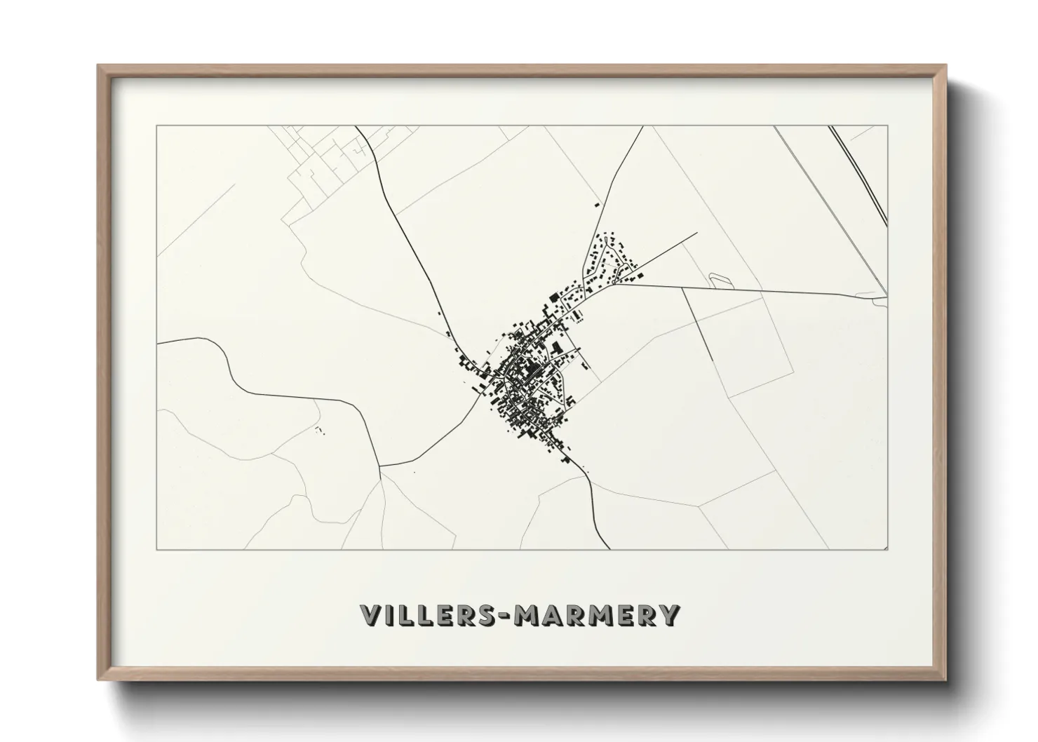 Une affiche de carte sur Villers-Marmery