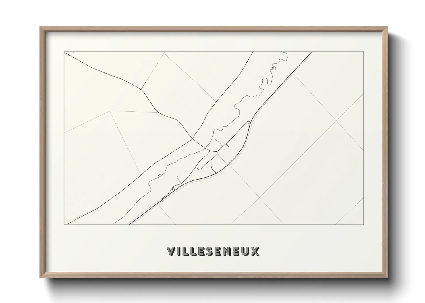 Une affiche de carte sur Villeseneux