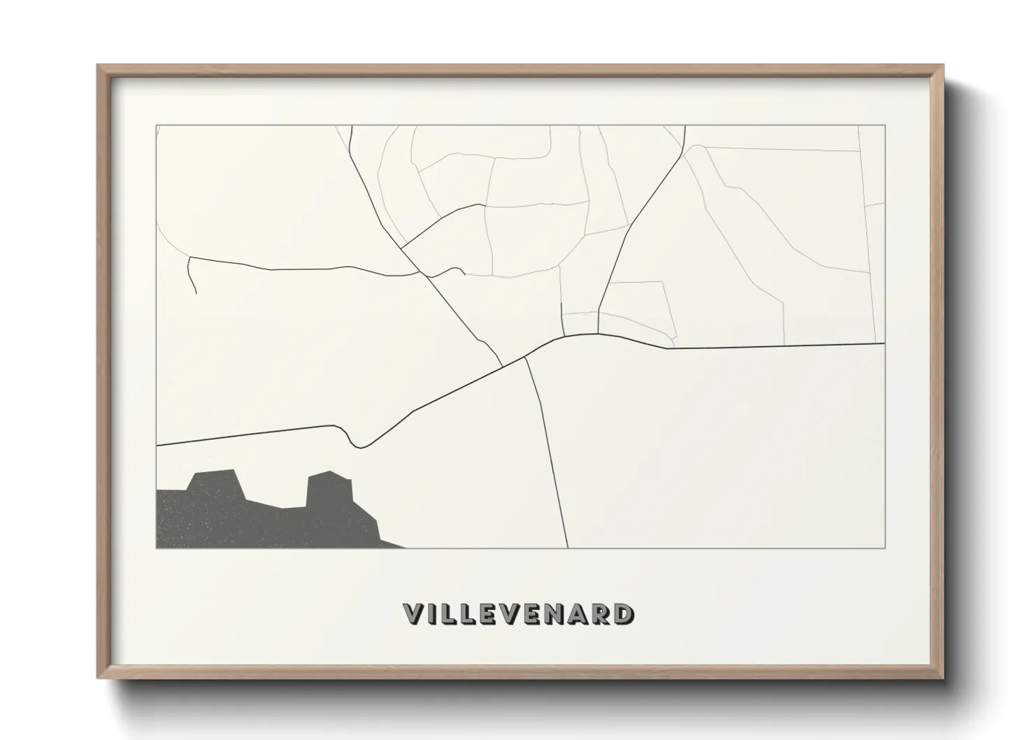 Une affiche de carte sur Villevenard