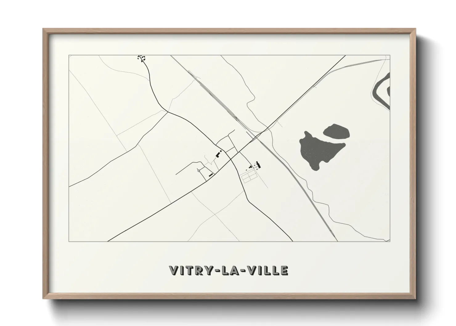 Une affiche de carte sur Vitry-la-Ville