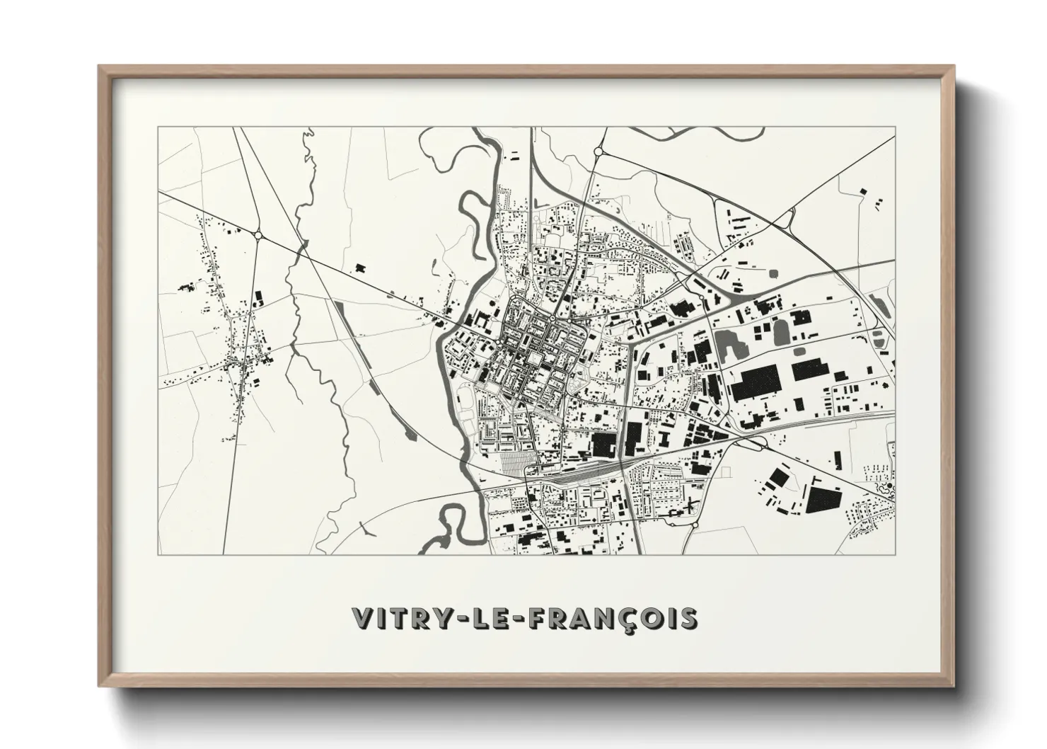 Une affiche de carte sur Vitry-le-François