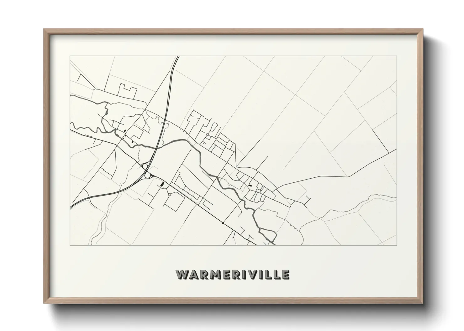 Une affiche de carte sur Warmeriville