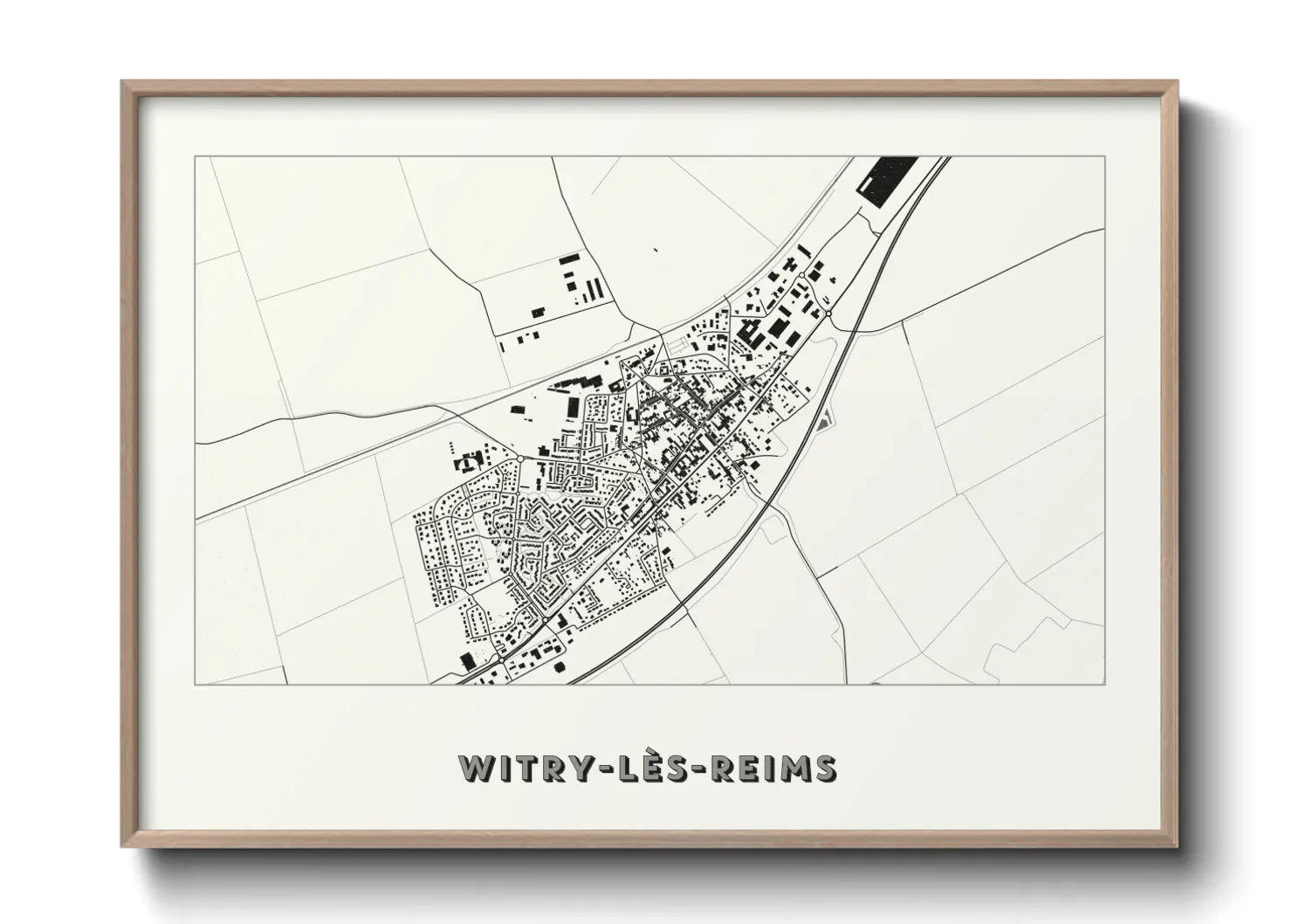 Une affiche de carte sur Witry-lès-Reims