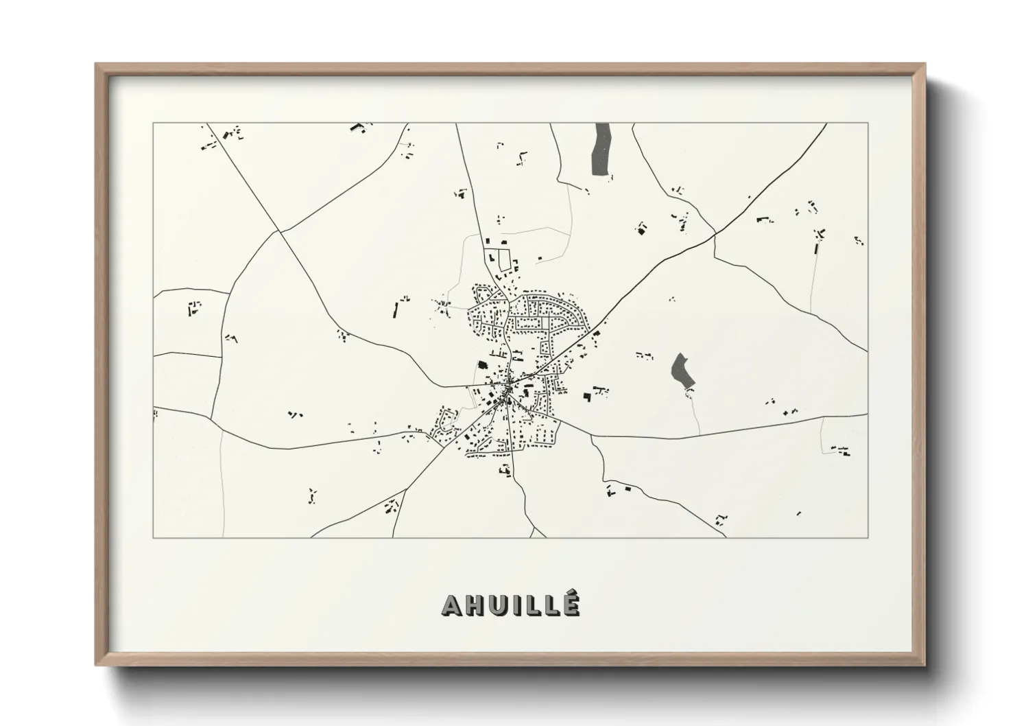 Une affiche de carte sur Ahuillé